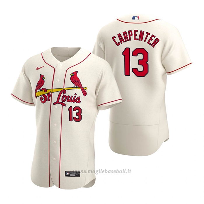 Maglia Baseball Uomo St. Louis Cardinals Matt Carpenter Autentico 2020 Alternato Crema